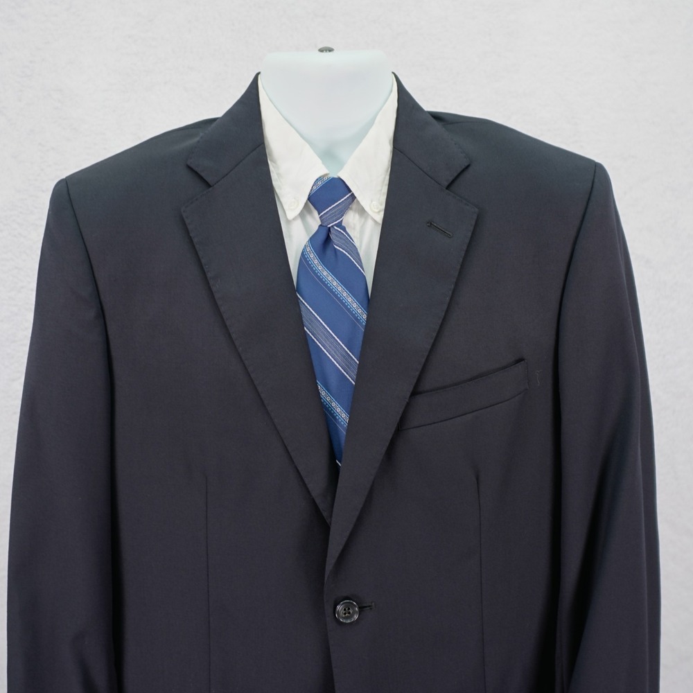 Joseph & Feiss Gold Wool Blackβ 2 Button Suit Jacket 40R